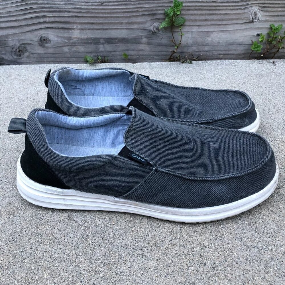 OQQ Slip on Canvas Shoes Men's 12 EU 47 Grey Loafers Sneakers Causal​​​​